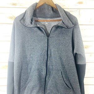 C9 By Champion Womens Athletic Running Jacket Full Zip Med Gray Black Thumbholes
